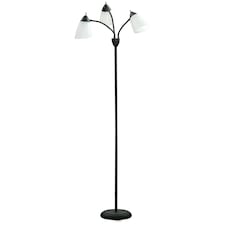 HOMCOM Tree Floor Lamp with 3 Adjustable Light, Industrial Standing Lamp, Black