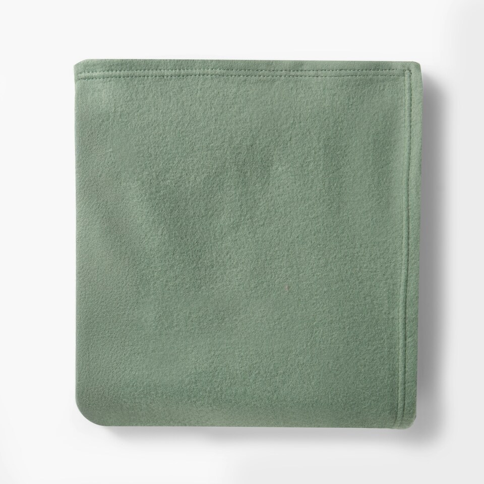 image 1 of OHS Teddy Fleece Soft Warm Plush Cosy Plain Dyed Throw Over Bed Blanket, 200x240cm Green | Evergreen