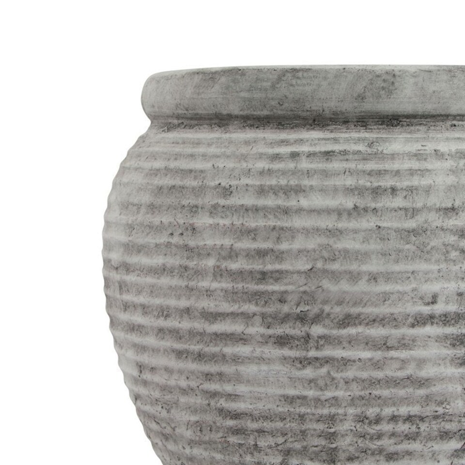 image 1 of Athena Rimmed Plant Pot - Ceramic - L28 x W28 x H20 cm - White White