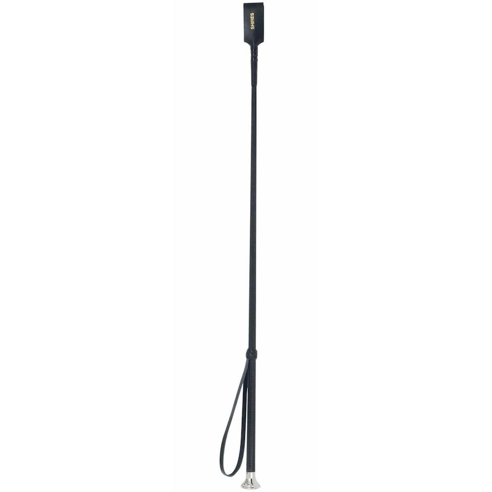 image 1 of Shires Leather Horse Show Whip - Black - 24in