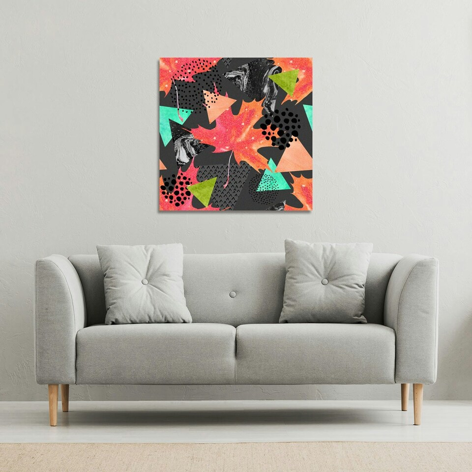 image 1 of Maple Leaf Geometrics (Canvas Print) 101 x 101 x 4cm