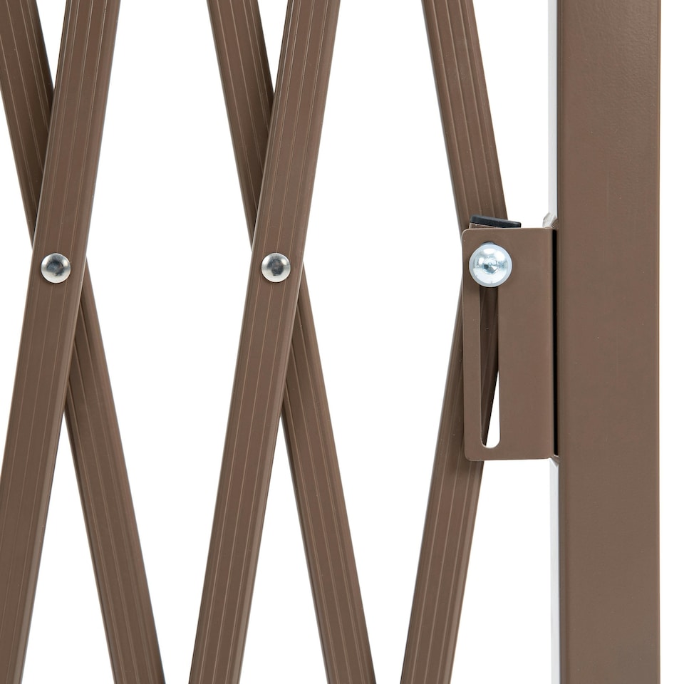 image 1 of Outsunny Aluminum Alloy Movable Fence Foldable Garden Screen Panel, Dark Brown