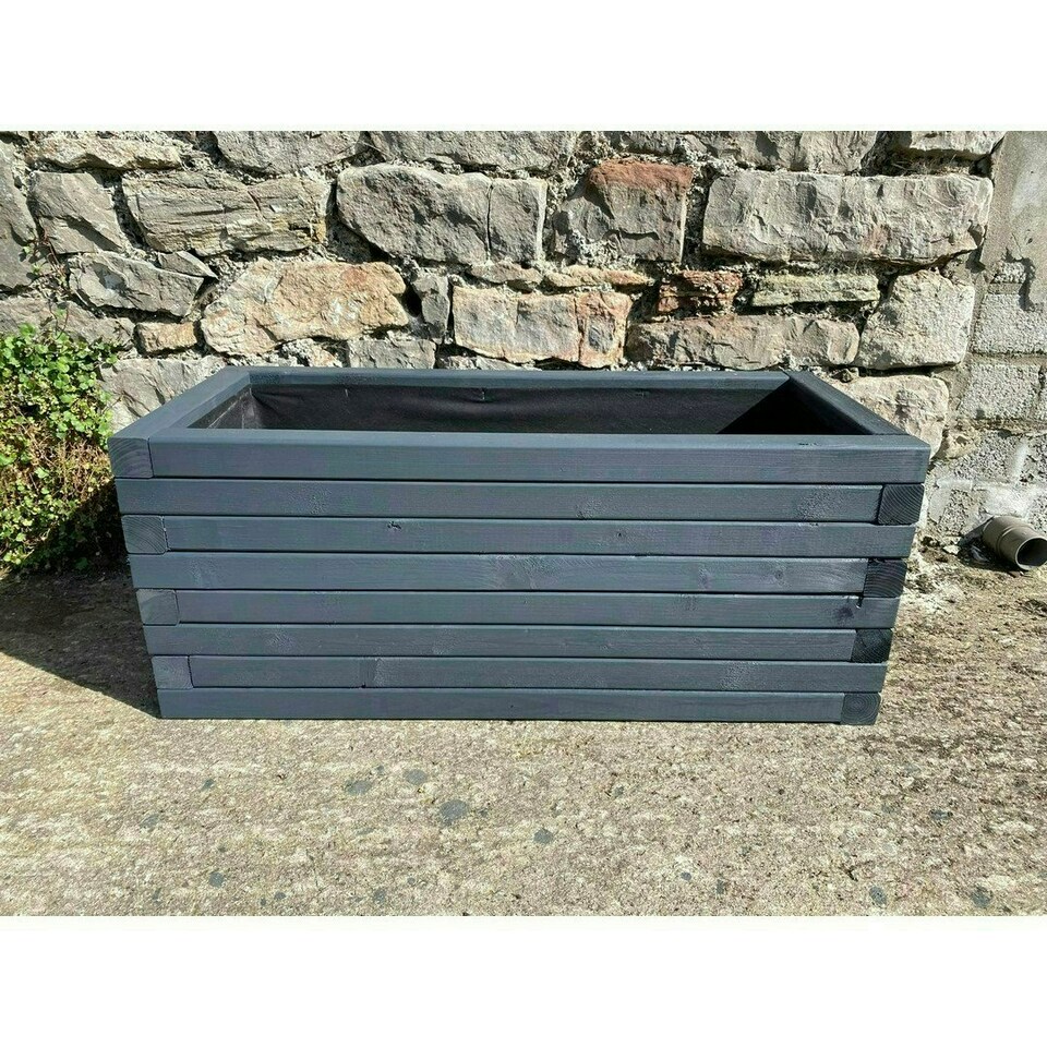 image 1 of Norfolk Planter (Painted Wooden Planter - Choice of Colours Available) - L150 x W30 x H50 cm Brown