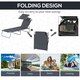 image 4 of Outsunny Folding Chair Sun Lounger Recliner Seat Sunshade Garden Outdoor Grey