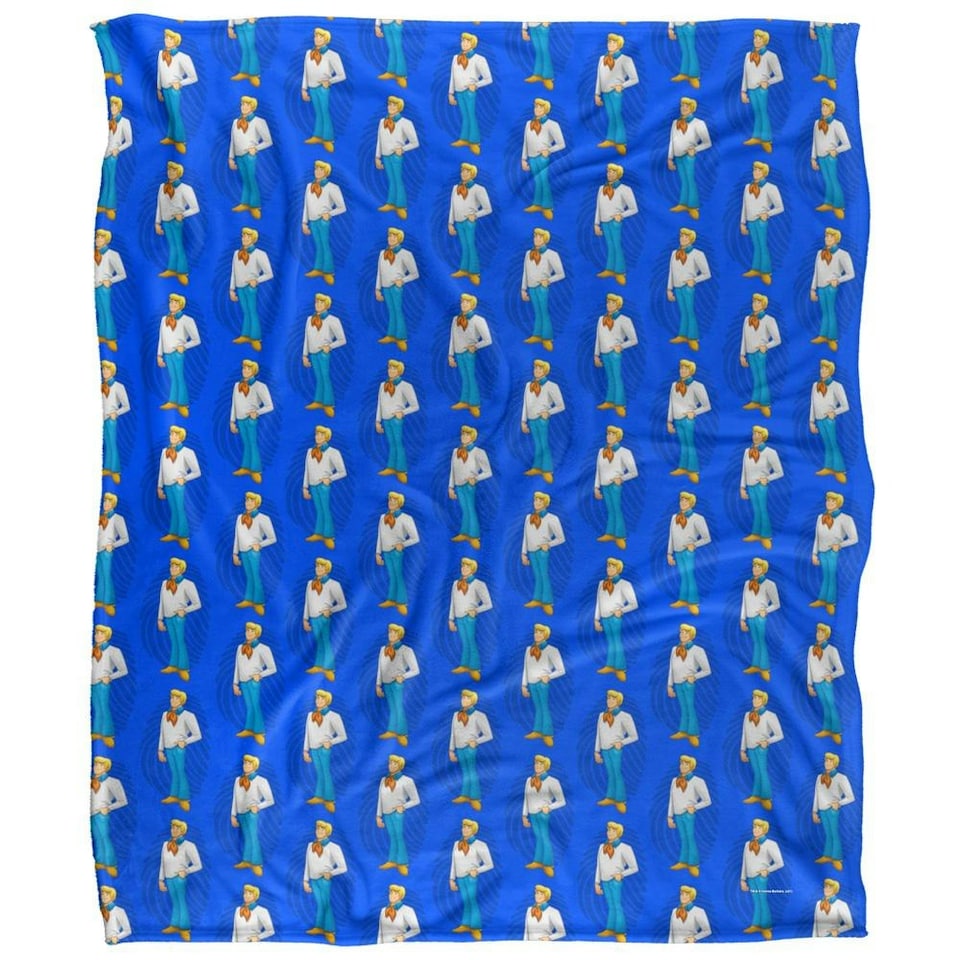 image 1 of Scooby Doo All-Over Print Fred Blanket - Multicoloured - One Size