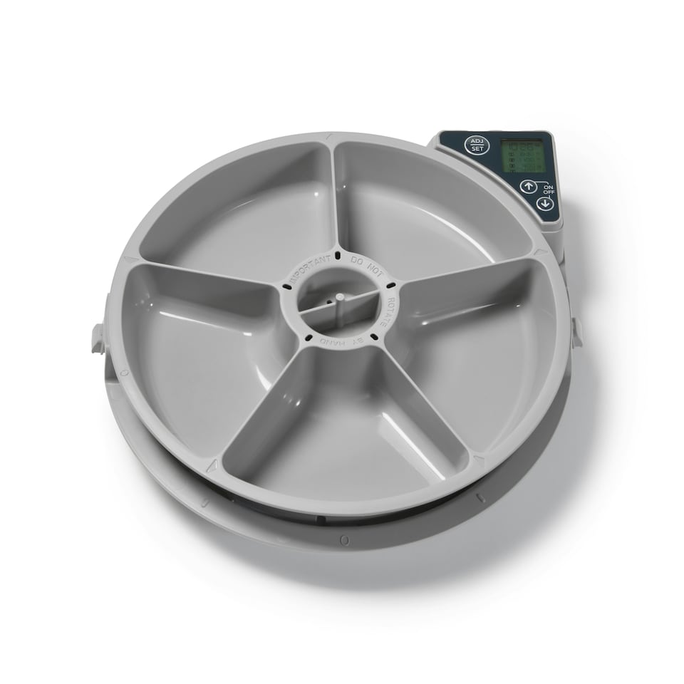 image 1 of Cat Mate Five-meal Automatic Pet Feeder with Digital Timer (C500) – Anthracite Grey Grey