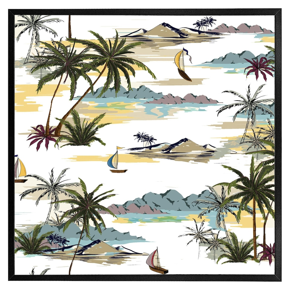 image 1 of Palm trees (Picture Frame) Black | XL