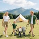 image 6 of Garden Trolley Cart with Pneumatic Wheels and Rotating Handle, Green | Green | Green