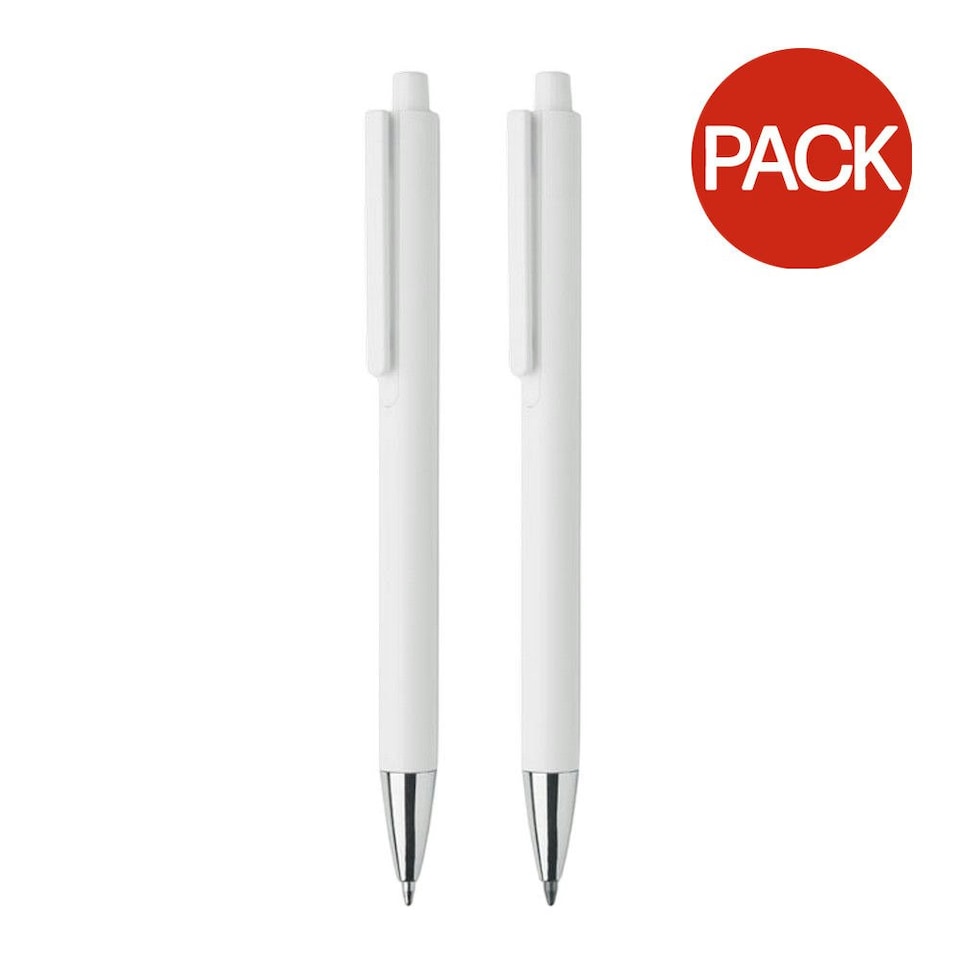image 1 of MidOcean Orwell Recycled Aluminium Pen Set (Pack of 2) - White - One Size