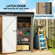 image 7 of Outsunny 5x3ft Garden Shed, Steel Small Shed, Outdoor Leanto Shed with Adjustable Shelf, Lock and Gloves for Patio, Garden, Brown with Foundation Kit | Brown | 1