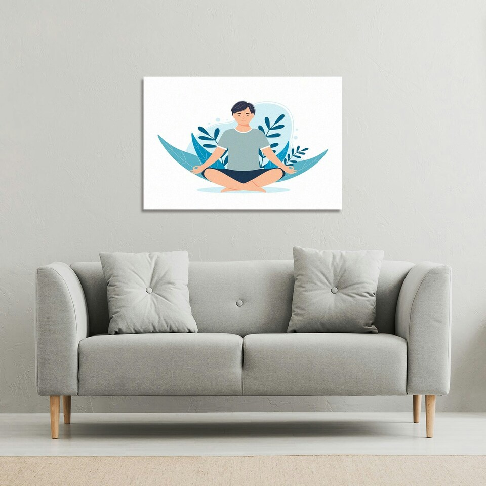image 1 of Meditation Illustration (Canvas Print) 31 x 41 x 4cm