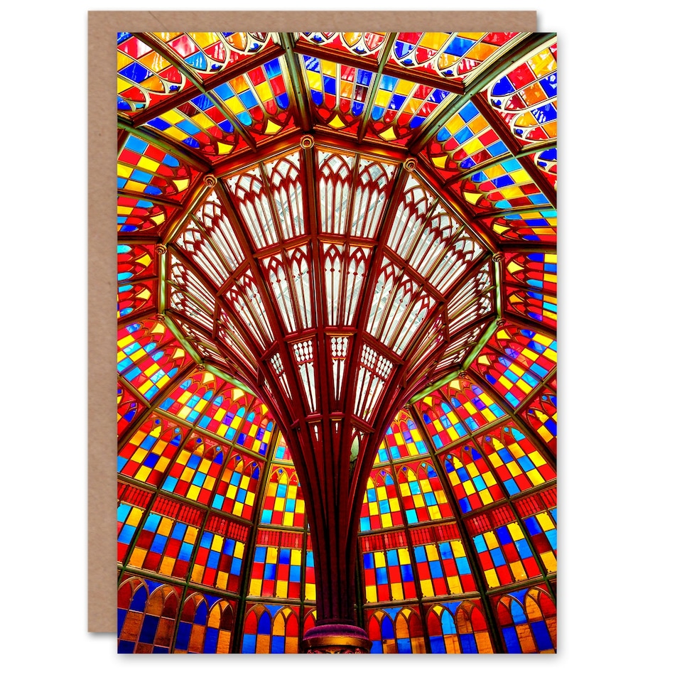 image 1 of Carol Highsmith Art Card State Capitol Building Stained Glass Ceiling