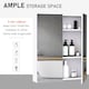 image 4 of HOMCOM Mirror Cabinet, Wall Mount Bathroom Storage Cabinet with Adjustable Shelf, Double Door Cupboard, 60 x 15 x 75 cm, White
