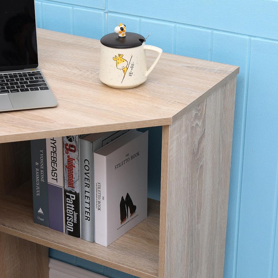 image 1 of Computer Desk PC Laptop Table Corner Home Office Study Gaming | Brown