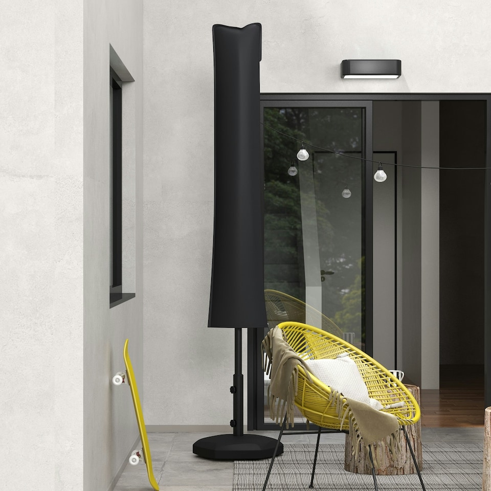 image 1 of Outsunny Parasol Cover, Patio Cantilever Cover, Banana Umbrella Cover, Black