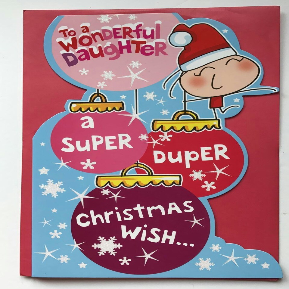 image 1 of To a Wonderful Daughter Super Duper Christmas Humour Die Cut Card