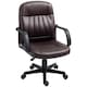image 1 of HOMCOM Desk Chair, PU Leather Computer Office Chair with Adjustable Height, Swivel Wheels for Home Work Study, Dark Brown