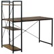 image 1 of HOMCOM Computer Desk Laptop Table w/4-tier Bookshelf  Metal Frame Brown, Black