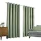 image 4 of Sundour Amberley Eyelet Curtains Green 66x90" Green