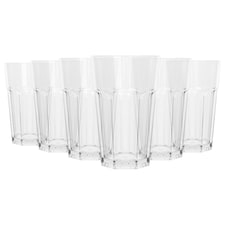 Argon Tableware Reusable Plastic Highball Glasses - 400ml - Pack of 6 Clear
