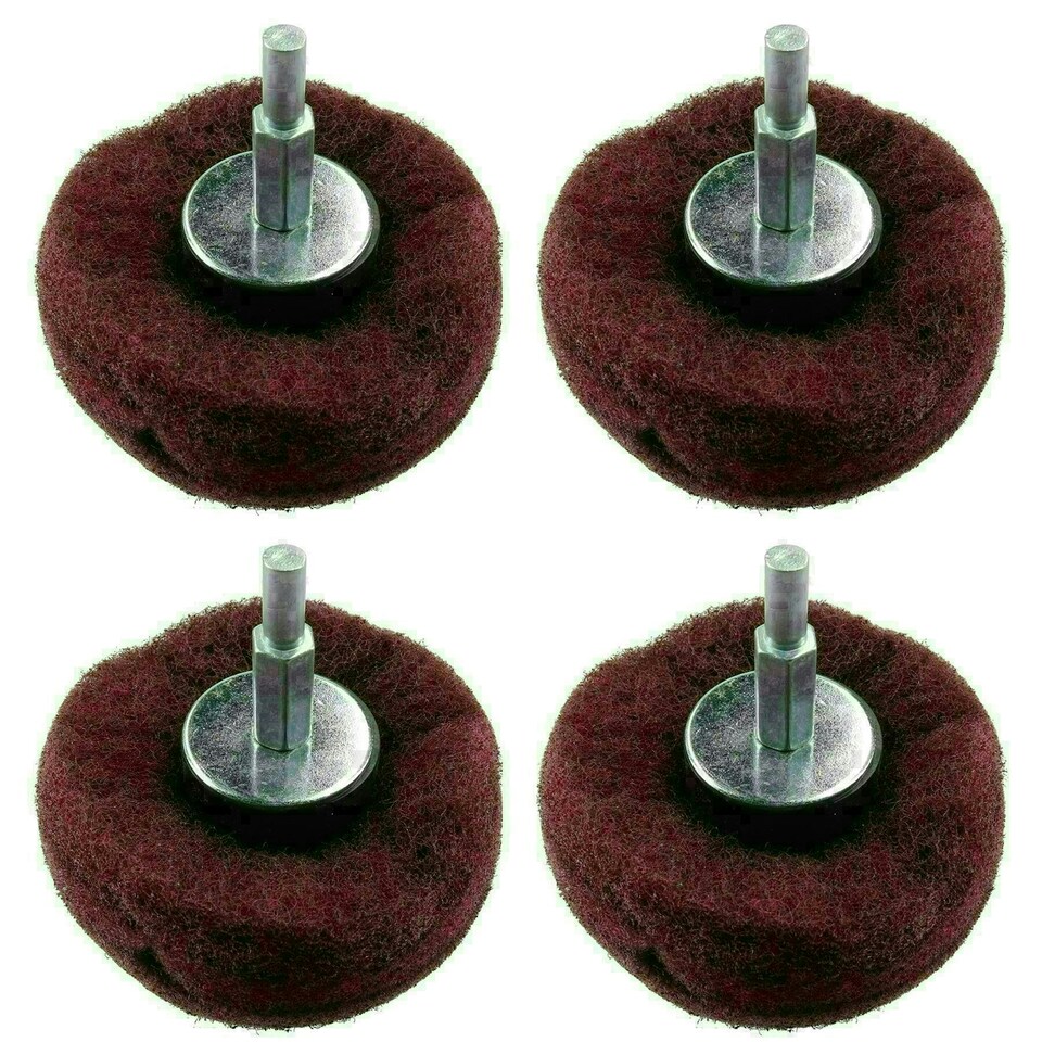 image 1 of Dome Shaped Sanding Polishing Cleaning Mop 75mm Width 240 Grit 6mm Shank 4pk