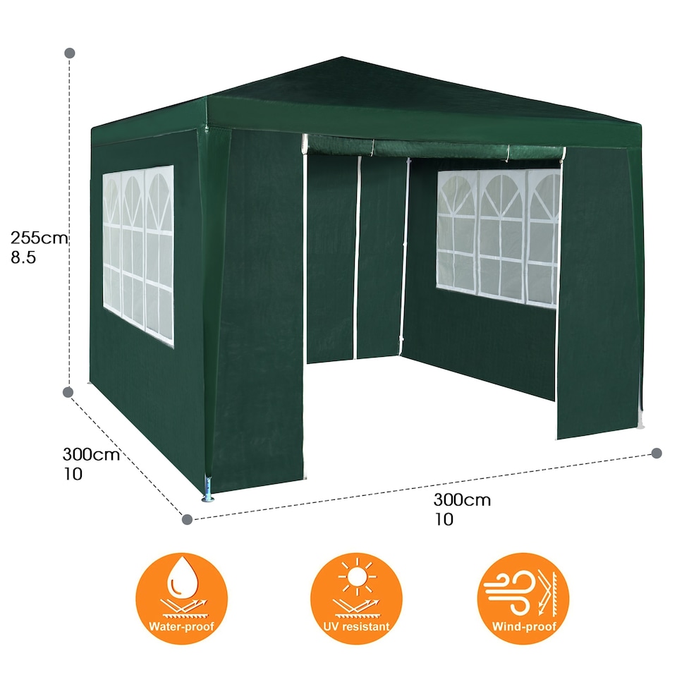 image 1 of MCC Direct 3x3 Event Gazebo Green with Sides | Green | Green