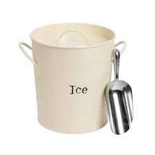 Harbour Housewares Vintage Metal Ice Bucket with Scoop - Cream