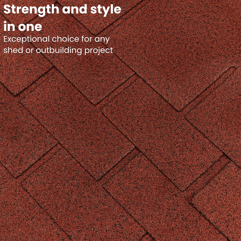 image 1 of Bitumen Roof Felt Shingles (3.2 sqm), Asphalt Roof Shingles - Weather Resistant Roofing Tiles 20 pcs
