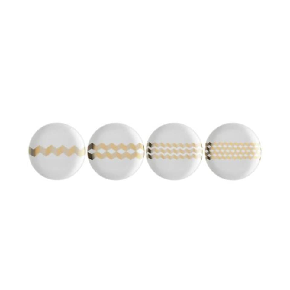 image 1 of LSA Chevron Teaplate 16cm Gold Assorted Set of 4