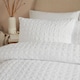image 2 of Serene Embossed Grid Duvet Cover Set White