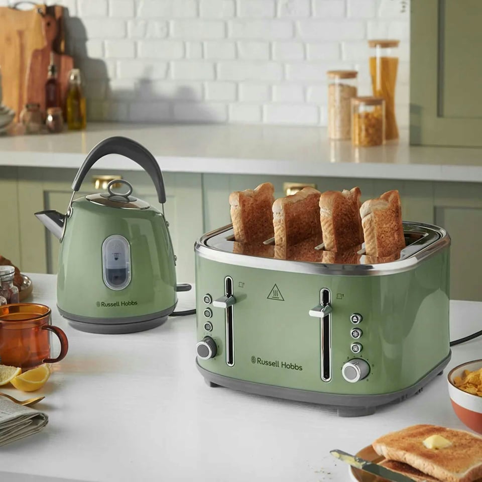 image 1 of Russell Hobbs Stylevia 4 Slice Toaster - Sage Green 26294