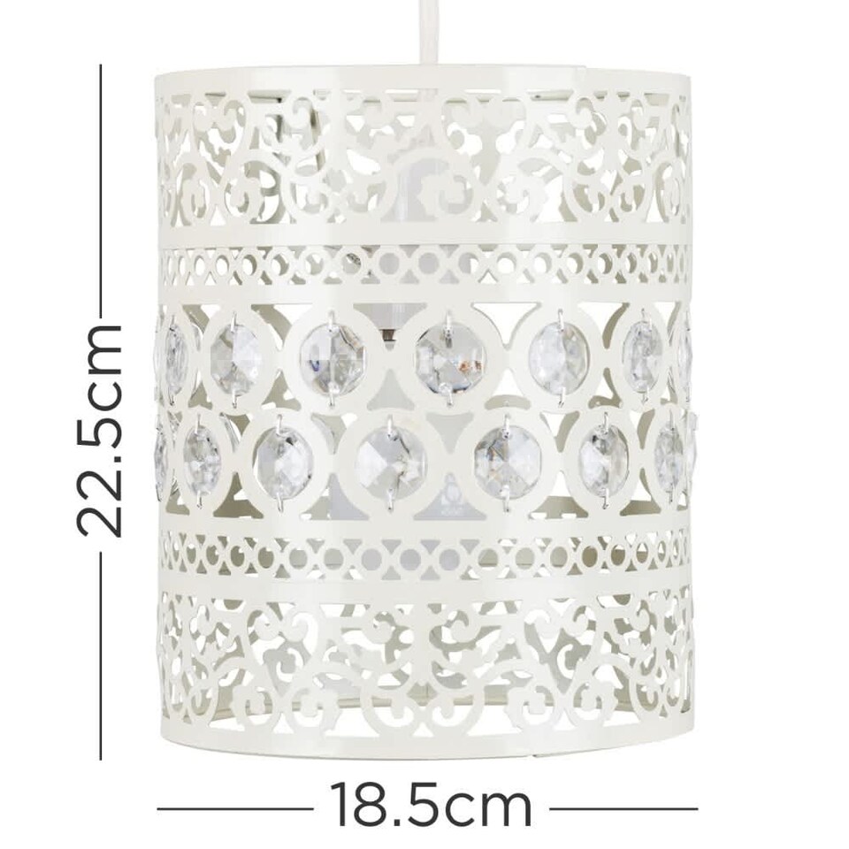 image 1 of ValueLights Moroccan Shabby Chic White Ceiling Pendant Shade