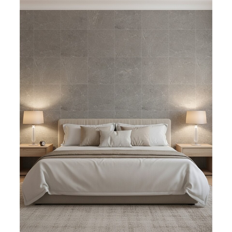 image 1 of Opalus Marble Grey Matt Porcelain Tile (60 Pack - 20 Box - 43m2 ) - Playroom - Floor & Wall Tile -Based on Turkish Silver Marble