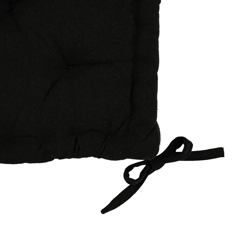 image 1 of Nicola Spring French Mattress Seat Cushions - 40cm - Black - Pack of 2 | Black | Black