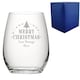 image 1 of Personalised Christmas Tree Stemless Wine Glass for Friend