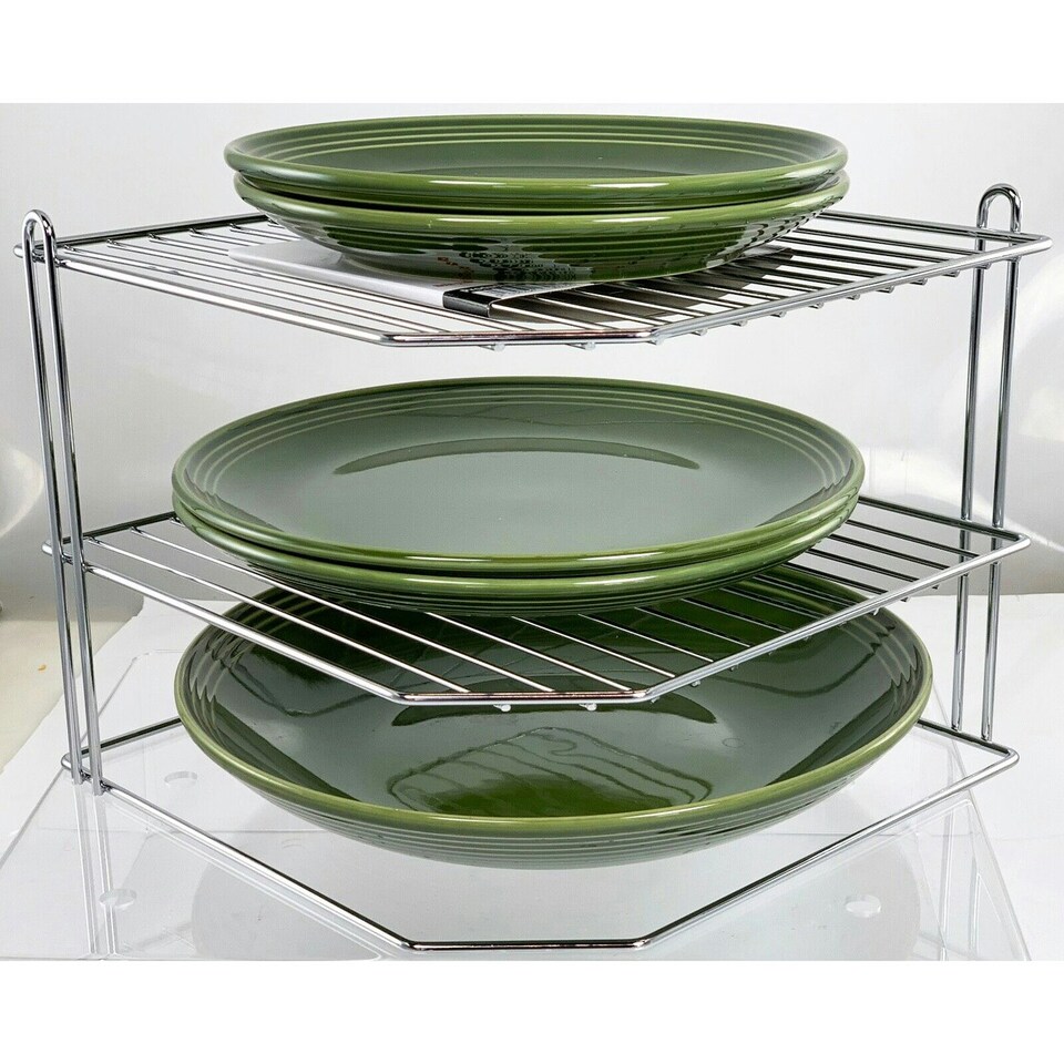 image 1 of Buckingham 3 Tier Kitchen Plate Organising Rack 28 cm ,  Chrome