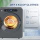 image 4 of HOMCOM 4kg Vented Tumble Dryer, 1000W Compact Freestanding Front Tumble Dryer with Stainless Steel Tub, Timer, 6 Heat Settings, Small Portable Clothes Drying Machine, Grey