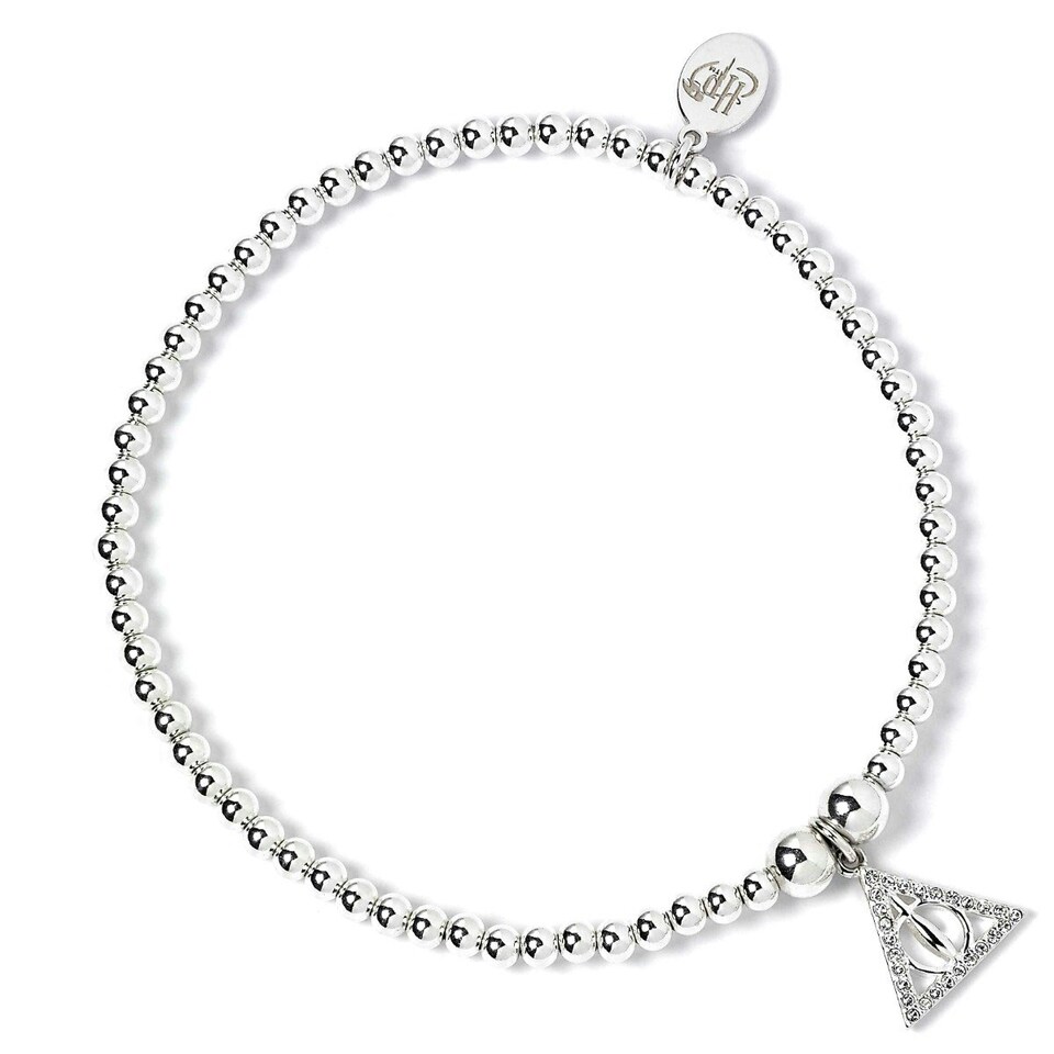 image 1 of Harry Potter Ball Bead Bracelet with Deathly Hallows Charm and Crystal elements BHPSB054
