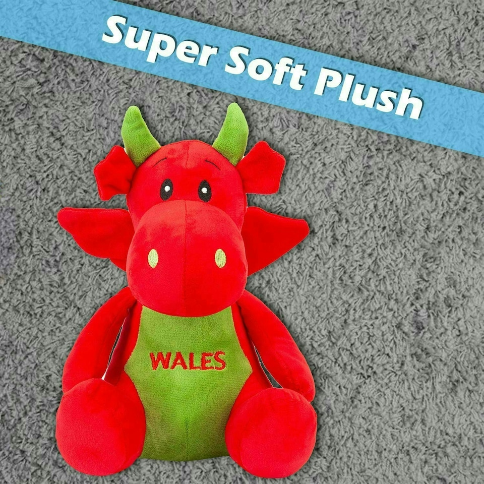 image 1 of Red Dragon Soft Toy Cute Plushie Huggable Cuddly Stuffed Toy Gift 27cm Red