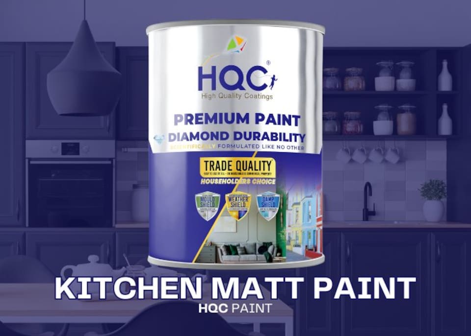 image 1 of HQC Durable Kitchen Matt Paint - Washable, Grease & Stain Resistant - Dove Grey - 2.5L