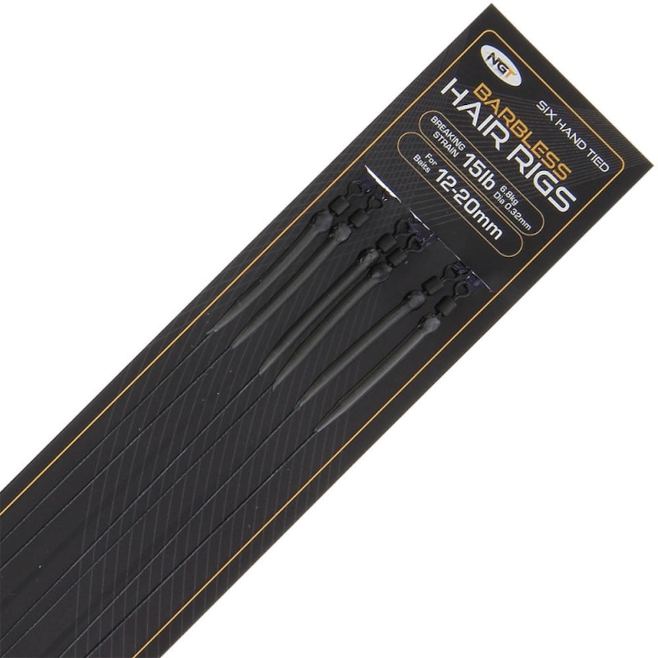 image 1 of NGT Sixpack Hair Rigs Size 8 Barbless - Slimline Packaging