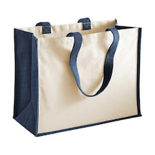 Westford Mill Classic Jute Shopper Bag - Navy - One Size