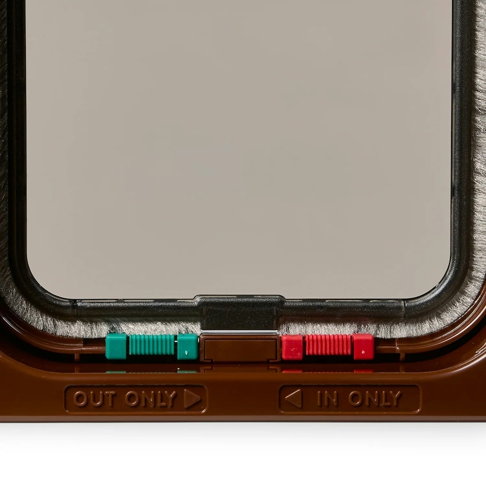 image 1 of Cat Mate 4-Way-Locking Cat Flap with Liner to 50mm (2 inches) – Brown (235B)