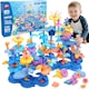 image 1 of 2 in 1 Ocean World and Flower Garden Building Toys 136 PCS STEM Construction Set for Kids