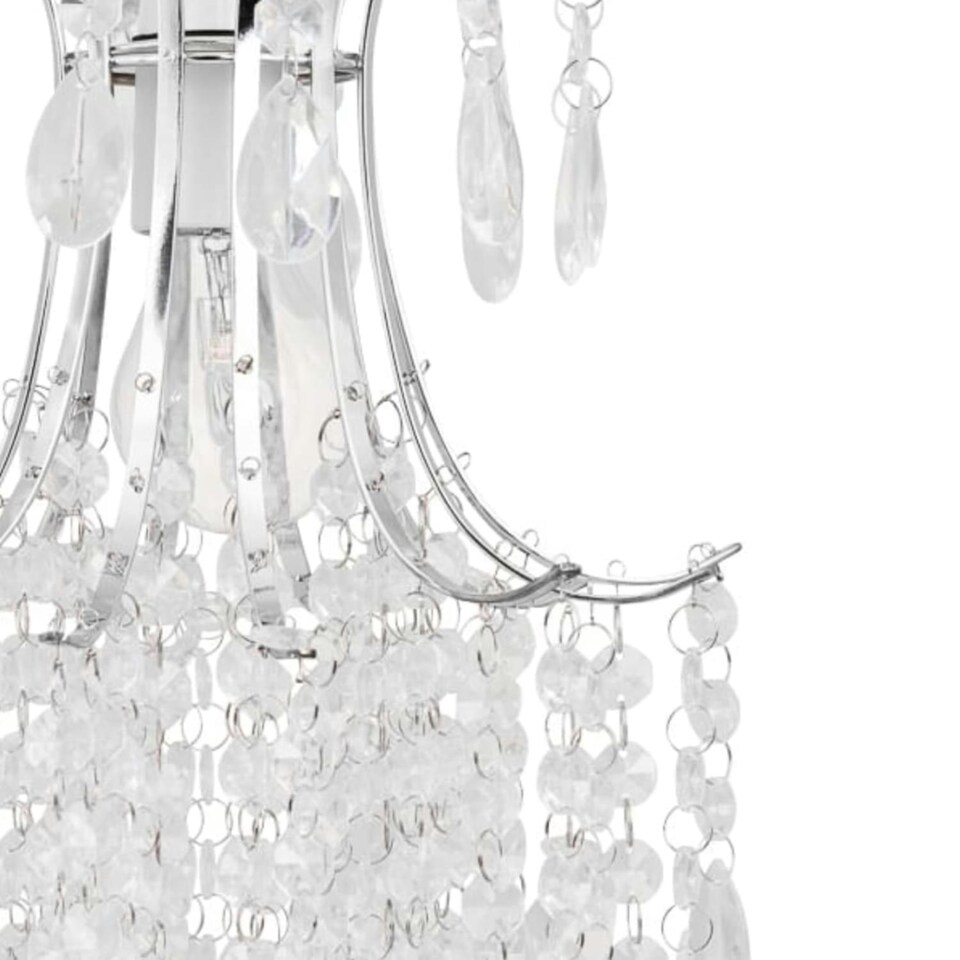 image 1 of First Choice Lighting Set of 2 Chandelier Style Easy Fit Ceiling Light Shades Clear | Chrome