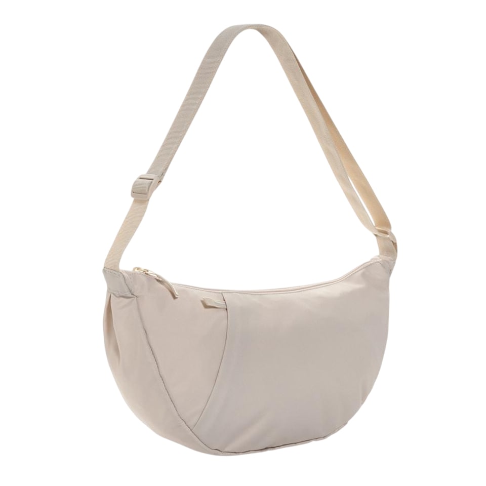 image 1 of XD Collection Crescent XL Half Moon RPET Aware 10L Crossbody Bag | Brown | Beige | One Size | 1