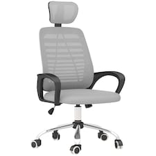 Vinsetto Mesh Office Chair, Ergonomic Computer Desk Chair with Adjustable Headrest, Lumbar Back Support, Armrest, Adjustable Height, Swivel Wheels, Grey