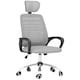 image 1 of Vinsetto Mesh Office Chair, Ergonomic Computer Desk Chair with Adjustable Headrest, Lumbar Back Support, Armrest, Adjustable Height, Swivel Wheels, Grey