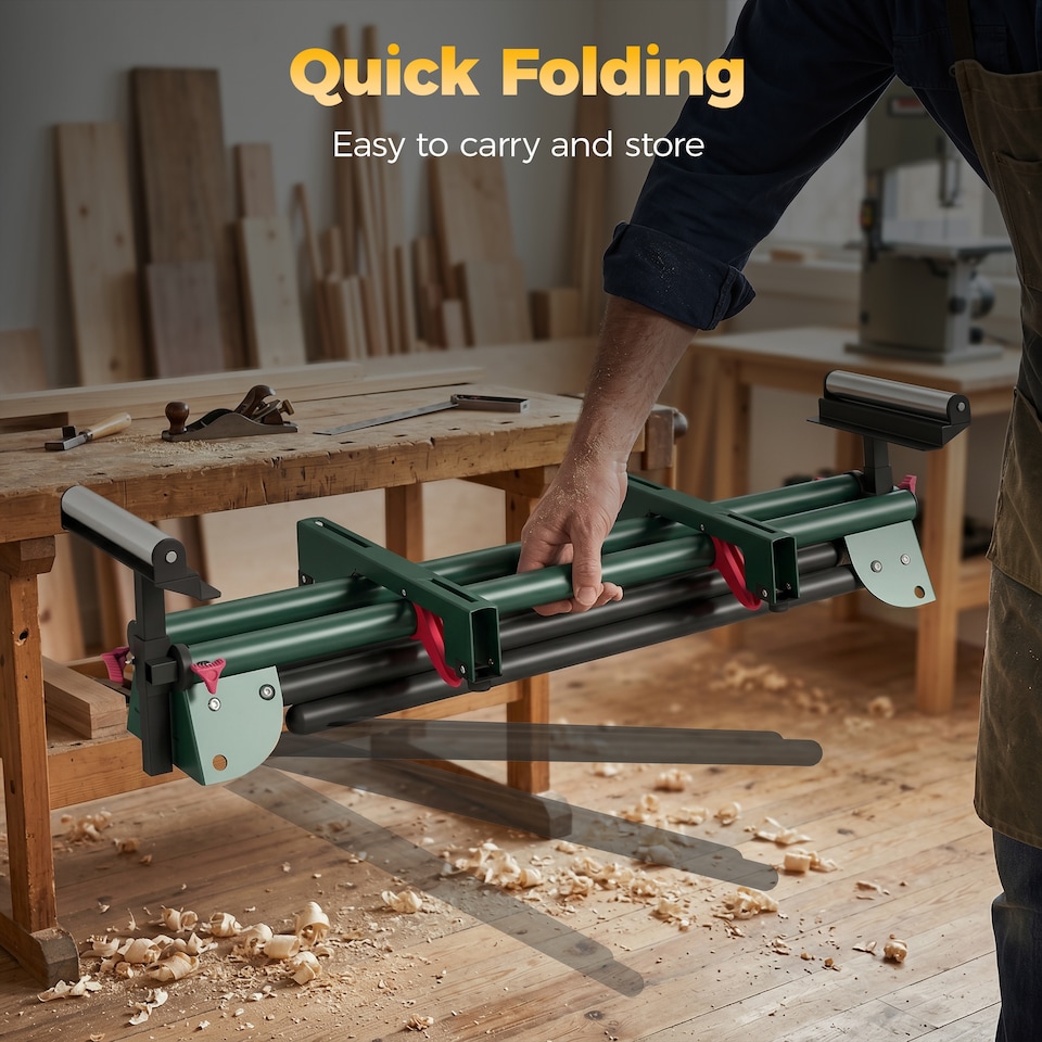 image 1 of HOMCOM Universal Mitre Saw Stand with Adjustable Rollers and Support Arms