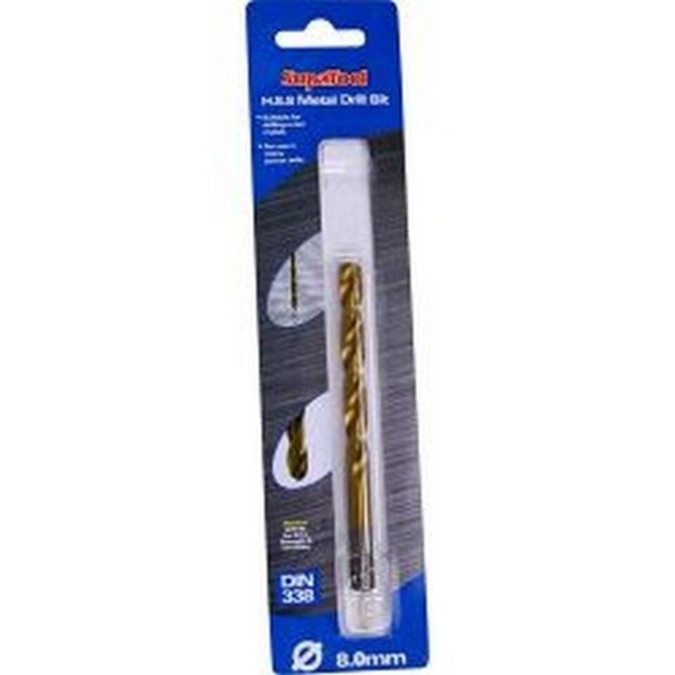 SupaTool Titanium Coated HSS Drill Bit - Gold - 117mm x 8mm